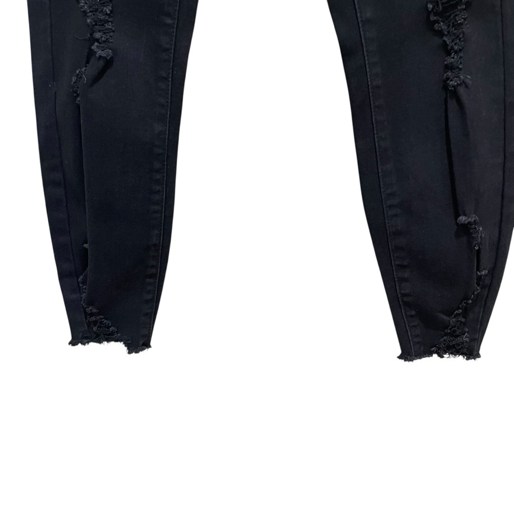 Indigo Rein Curvy Fit High Rise Distressed Black Crop Jeans Women’s Size 3 / 25 - Picture 2 of 9